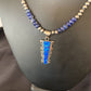 Navajo Pearls Necklace with Blue Lapis Opal Inlay Pendant | Sterling Silver | Authentic Native American Handmade | 11632