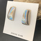 Navajo Blue White Opal Inlay Earrings | Sterling Silver | Authentic Native American Handmade | 12117