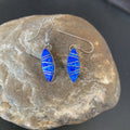 Navajo Blue Opal Inlay Turquoise Earrings | Sterling Silver | Authentic Native American Handmade | 12026