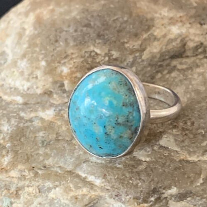 Navajo Blue Kingman Turquoise Ring | Sterling Silver | Sz 5 | Authentic Native American Handmade | 10215
