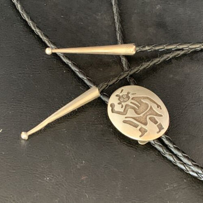 Native American Men's Bolo Tie | Hopi Kokopelli | Sterling Silver | 13760