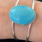 Minimalist Women's Blue Kingman Turquoise Cuff Bracelet | Sterling Silver | 12870