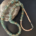 Santo Domingo Green Turquoise Spiny Oyster Necklace | Sterling Silver | 28" | 14730