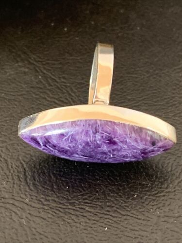 Navajo Purple Charoite Ring | Sterling Silver | Sz 7.5 Adjustable | Authentic Native American Handmade | 10529
