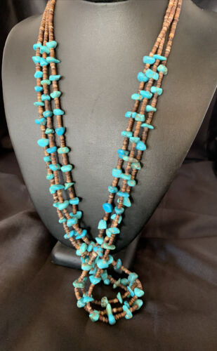 Santo Domingo Spiny Blue Kingman Turquoise Shell Necklace | 3-Strand | 29" | 13061