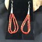 Handmade Liquid Silver Heishi Dangle Earrings | Apple Sponge Coral Tube | Sterling Silver | 2" | 1095