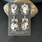 Navajo White Buffalo Turquoise Dangle Earrings | Sterling Silver | 2.5" | Authentic Native American Handmade | 14738