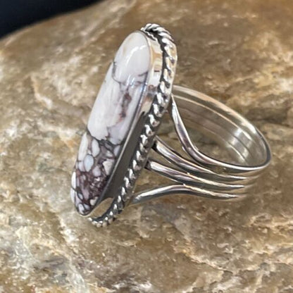 Southwestern Navajo Wild Horse Turquoise Ring | Sterling Silver | Sz 11 | 01878