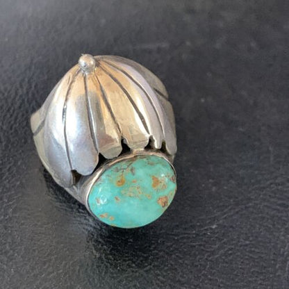 Native American Men's Navajo Green Royston Turquoise Ring | Sterling Silver | Sz 11 | 13857
