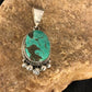 Navajo Green Turquoise Pendant | Sterling Silver | Authentic Native American Handmade | 3382