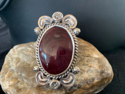 Southwestern Men's Sterling Silver Purple Spiny Oyster Ring | Sz 8.5 | 427