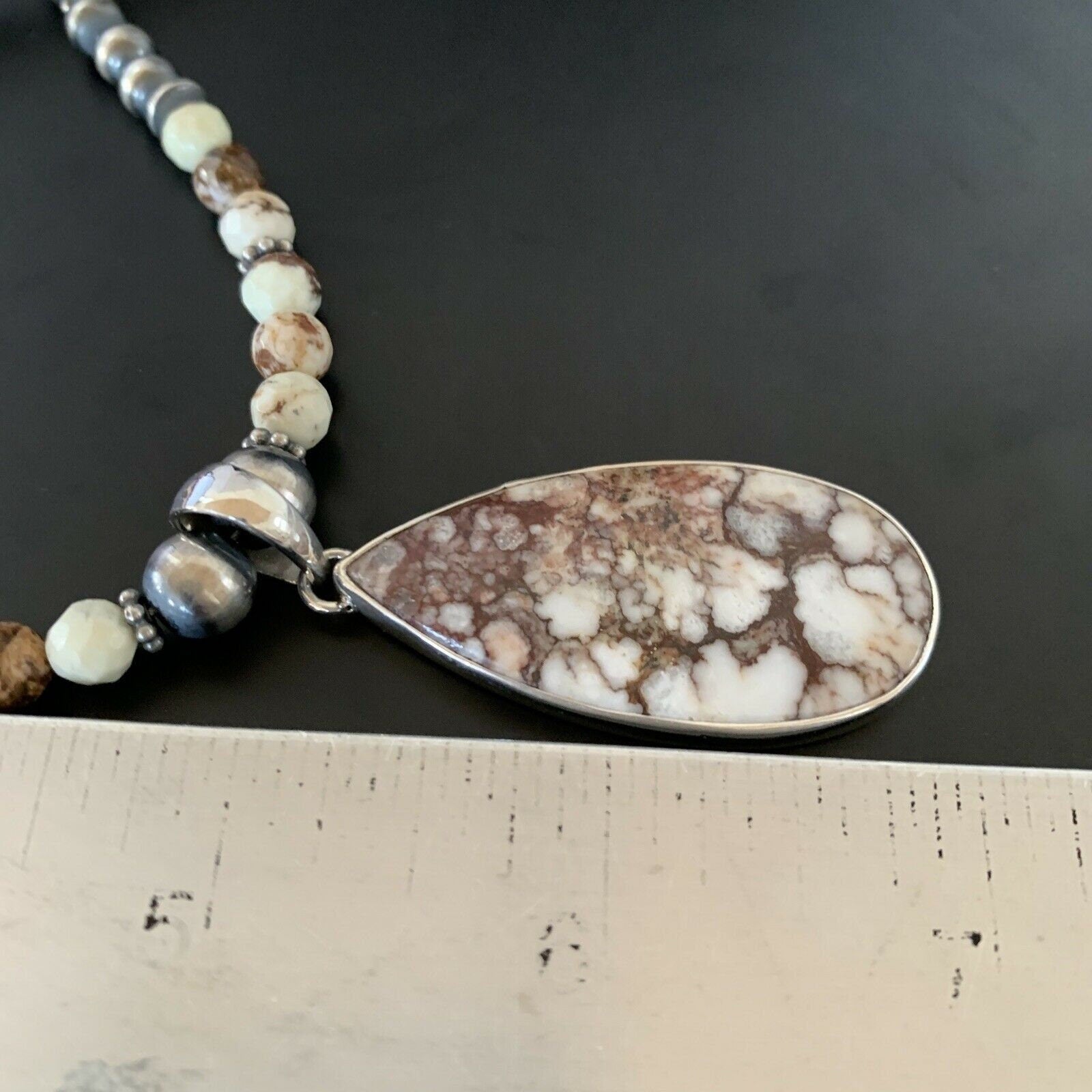 Navajo Wild Horse Turquoise Necklace Pendant | Sterling Silver | Authentic Native American Handmade | 11374 - Masha USA