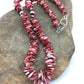 Navajo Red Spiny Oyster Necklace | Sterling Silver | Authentic Native American | 18" | 4767