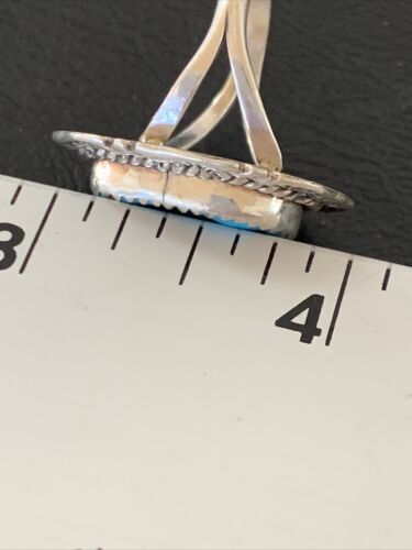 Southwestern Navajo Blue Kingman Turquoise Ring | Sterling Silver | Sz 8 | 12211