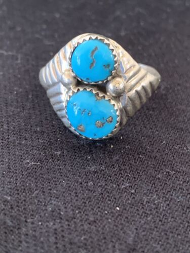 Navajo Kingman Turquoise Multi-Stone Ring | Authentic Native American Sterling Silver | Sz 14 | 105