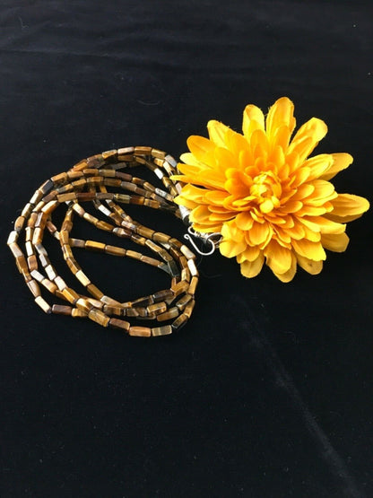 Navajo Tigers Eye Spiny Multi-Color Turquoise Sterling Necklace 19" | Handmade Jewelry | 1789