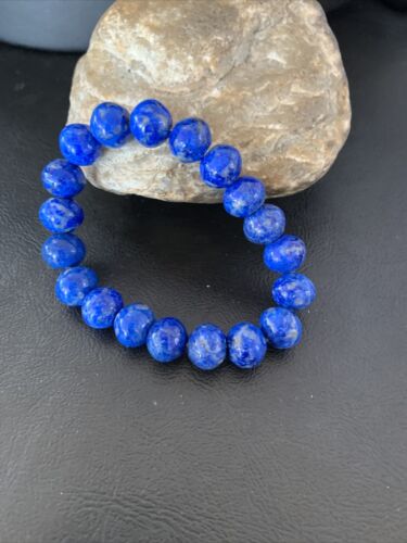 Native American Lapis Bead Bracelet | Stretch | 7.5" Adjustable | 10706