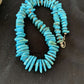 Authentic Native American Navajo Pearl Sterling Silver Shell Turquoise Nugget Necklace | 24" | 00817