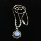 Children's Girls Heishi Beads Sterling Necklace | 15" | Opal Pendant | Navajo Jewelry | 10117