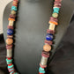 Navajo Turquoise Spiny Oyster Coral Lapis Necklace | Sterling Silver | 24" | Authentic Native American Handmade | 11871