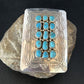 Navajo Blue Kingman Turquoise Belt Buckle Concho | Sterling Silver | Authentic Native American Handmade | 14796