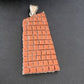 Native American Zuni Red Coral Corn Inlay Pendant | Sterling Silver | 2.5" | 12090