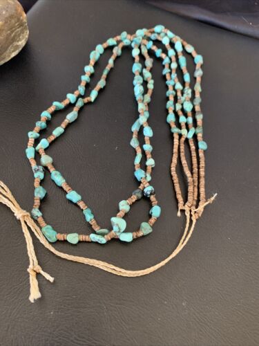 Native American Santo Domingo Shell Nugget Turquoise Necklace | 34" | 12001