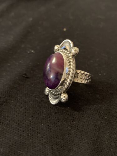 Native American Women's Purple Sugilite Ring | Sterling Silver | Sz 10 | 418 - Masha USA