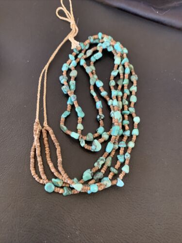 Native American Santo Domingo Shell Nugget Turquoise Necklace | 34" | 12001