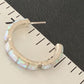 Navajo White Opal Inlay Hoop Earrings | Sterling Silver | 1" | Authentic Native American Handmade | 12128