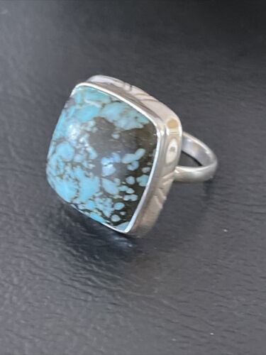 Navajo Blue Spiderweb Turquoise Ring | Sterling Silver | Sz 5 | Authentic Native American Handmade | 10305