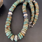 Navajo Pearls Green Turquoise Necklace | Sterling Silver | Authentic Native American | 21" | 12329