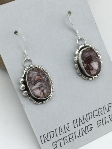 Southwestern Navajo Wild Horse Turquoise Earrings | Sterling Silver | 1" | 1268