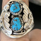Navajo Blue Kingman Turquoise Feather Ring | Authentic Native American Sterling Silver | Multi-Stone | Sz 11.5 | 12222