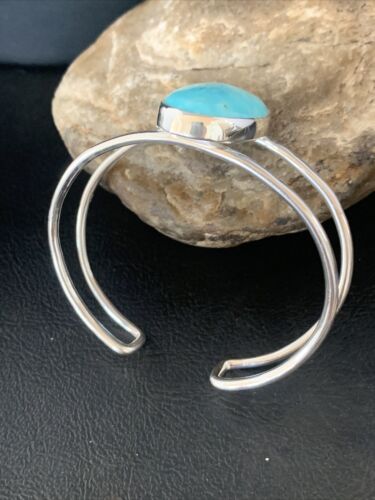 Southwestern  Women's  Blue Larimar Cuff Bracelet | Sterling Silver | Handmade | 14068