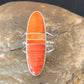 Navajo Red Spiny Oyster Inlay Ring | Sterling Silver | Sz 5 | Authentic Native American Handmade | 11585