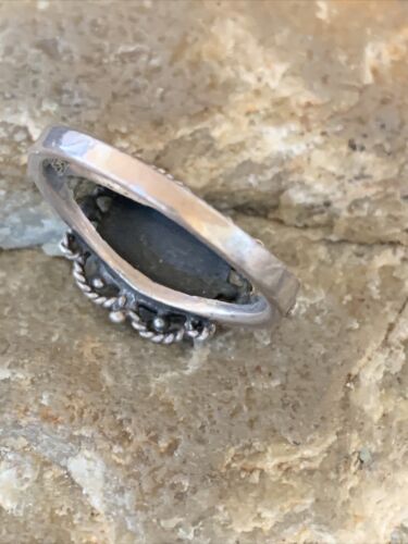 Southwestern Old Pawn Navajo Blue Turquoise Ring | Sterling Silver | Sz 8 | 10778