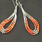 Liquid Silver Heishi Dangle Earrings | Apple Sponge Coral | Sterling Silver | 2.25" | 1977