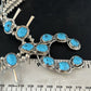 Kingman Turquoise Squash Blossom Necklace | Navajo Sterling Silver Naja | Authentic Native American | 14456