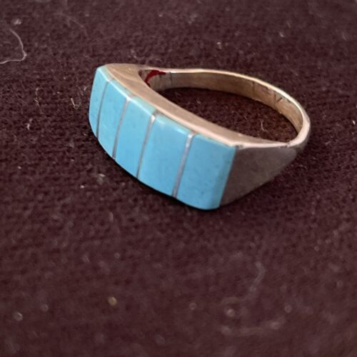 Native American Navajo Kingman Turquoise Ring | Sterling Silver | Sz 5.5 | 1130