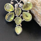 Navajo Dragonfly Pendant | Faceted Green Peridot Cluster | Authentic Native American Sterling Silver | Multi-Stone | 2.25" | 12741