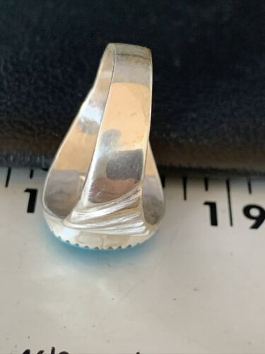 Southwestern Navajo Blue Kingman Turquoise Ring | Sterling Silver | Sz 11 | 14147