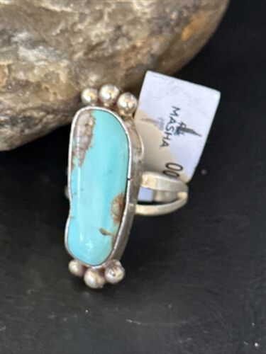 Navajo Blue Kingman Turquoise Ring | Sterling Silver | Sz 8.5 | 00435