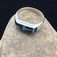Native American Men's Navajo Opal & Black Onyx Inlay Ring | Sterling Silver | Sz 10 | 1600