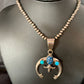 Navajo Sterling Silver Pendant Necklace | Denim Lapis & Turquoise | Authentic Native American Handmade | 13633