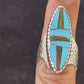 Navajo Multi-Color Opal & Turquoise Inlay Ring | Sterling Silver | Sz 7 | Authentic Native American Handmade | 1579