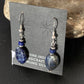 Navajo Lapis Lazuli Bead Dangle Earrings | Sterling Silver | 1" | Authentic Native American Handmade | 13329