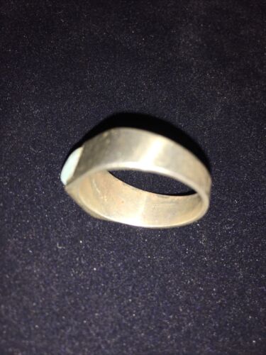 Native American Men's Larimar Inlay Ring | Navajo Sterling Silver | Sz 12 | 1738 - Masha USA