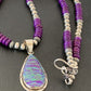 Navajo Purple Sugilite Necklace with Faux Opal Pendant | Sterling Silver | Authentic Native American Handmade | 01916