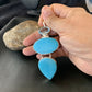 Navajo Blue Topaz Turquoise Multi-Stone Pendant | Authentic Native American Sterling Silver | 3.5" | 12023